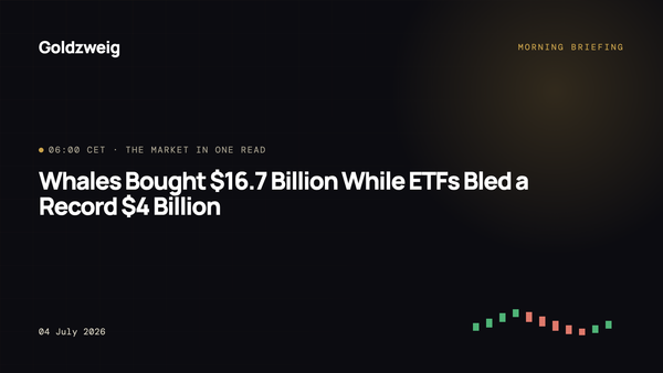 Whales Bought $16.7 Billion While ETFs Bled a Record $4 Billion
