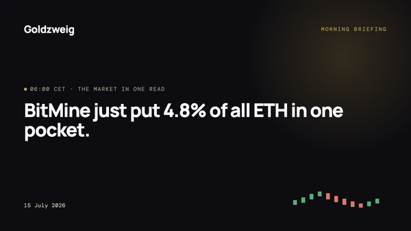 BitMine just put 4.8% of all ETH in one pocket.