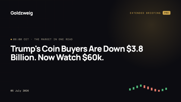 Trump's Coin Buyers Are Down $3.8 Billion. Now Watch $60k.