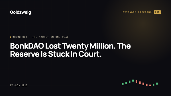 BonkDAO Lost Twenty Million. The Reserve Is Stuck In Court.