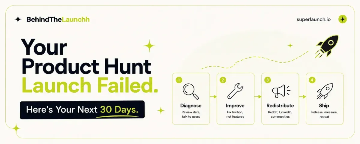Your Product Hunt Launch Failed: A 30-Day Recovery Plan