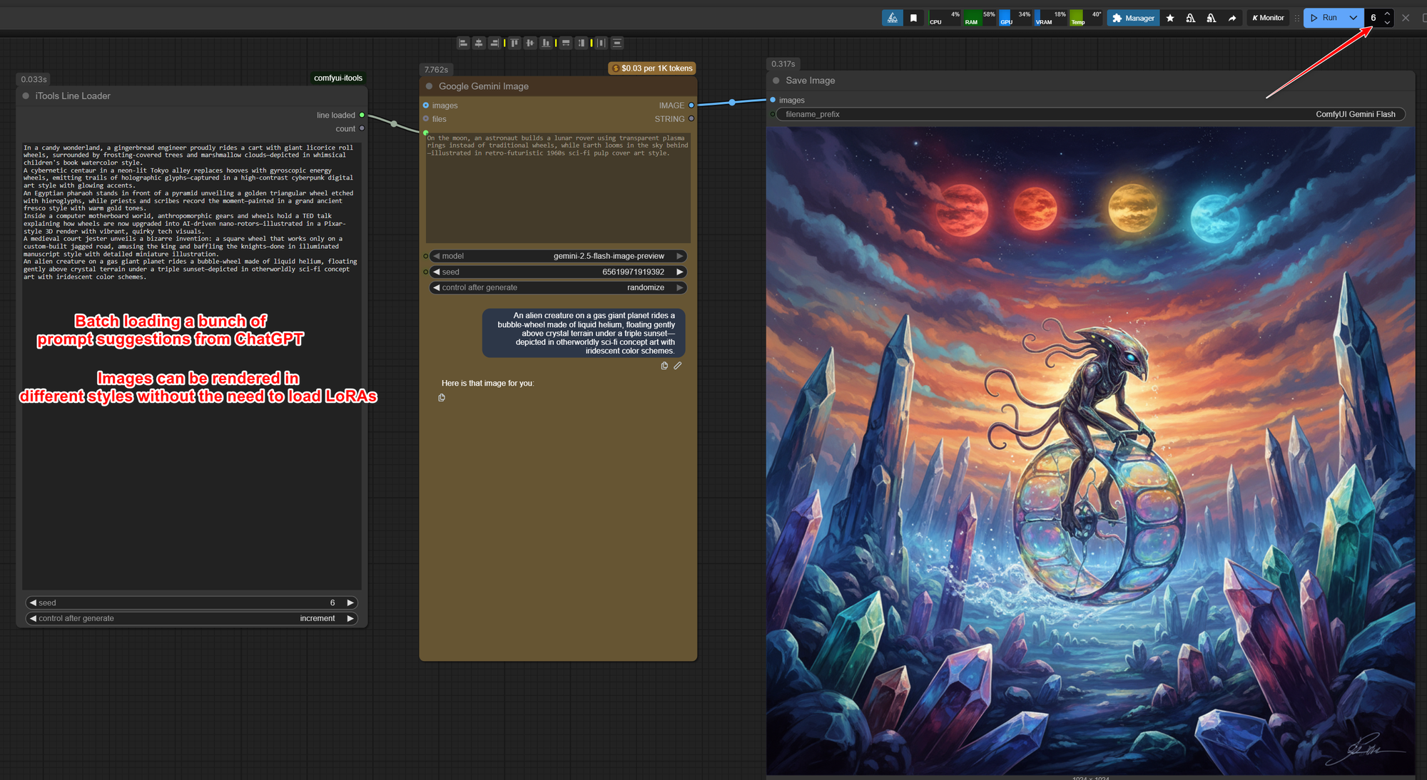 Batch render images ideated via ChatGPT
