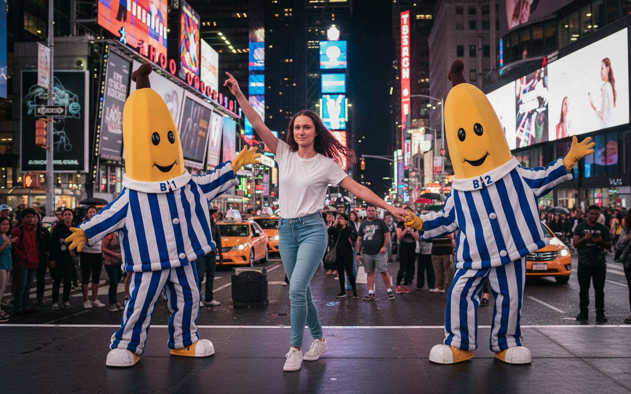 Mona at Times Square