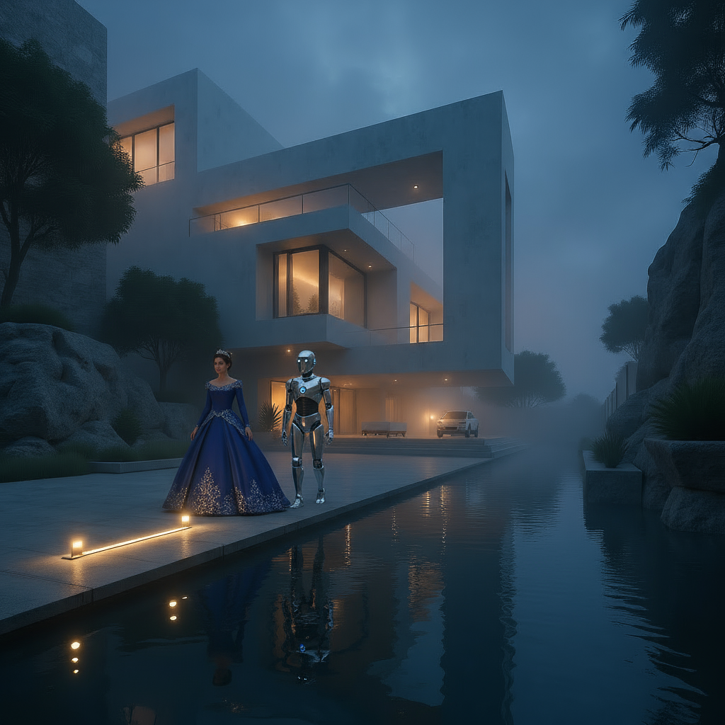 Even reflections of people in water were rendered