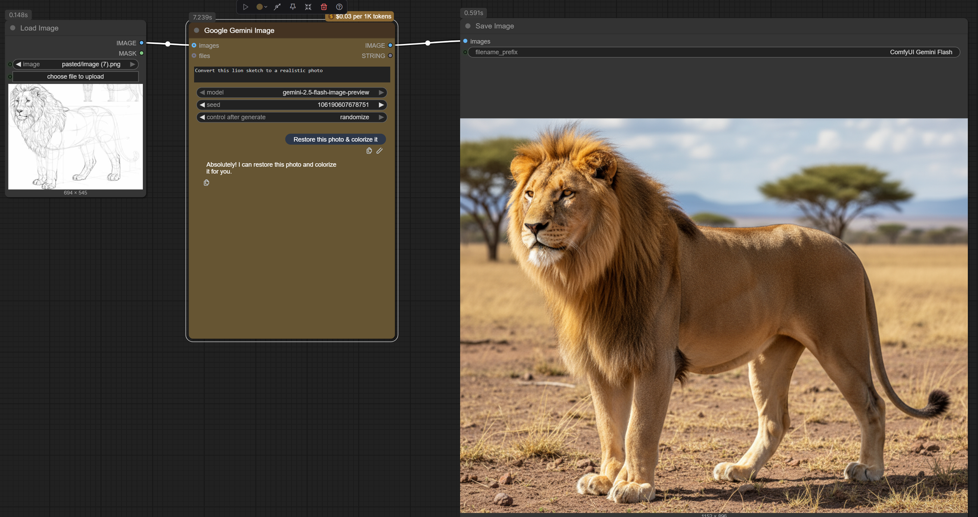 Sketch to realistic example