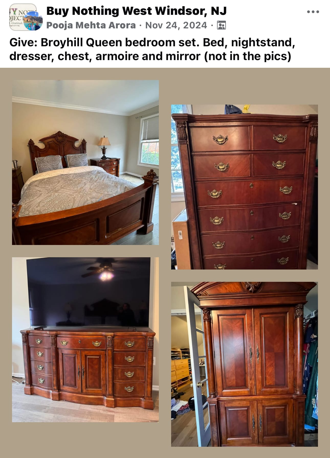 Buy Nothing Group - Bedroom Set Giveaway