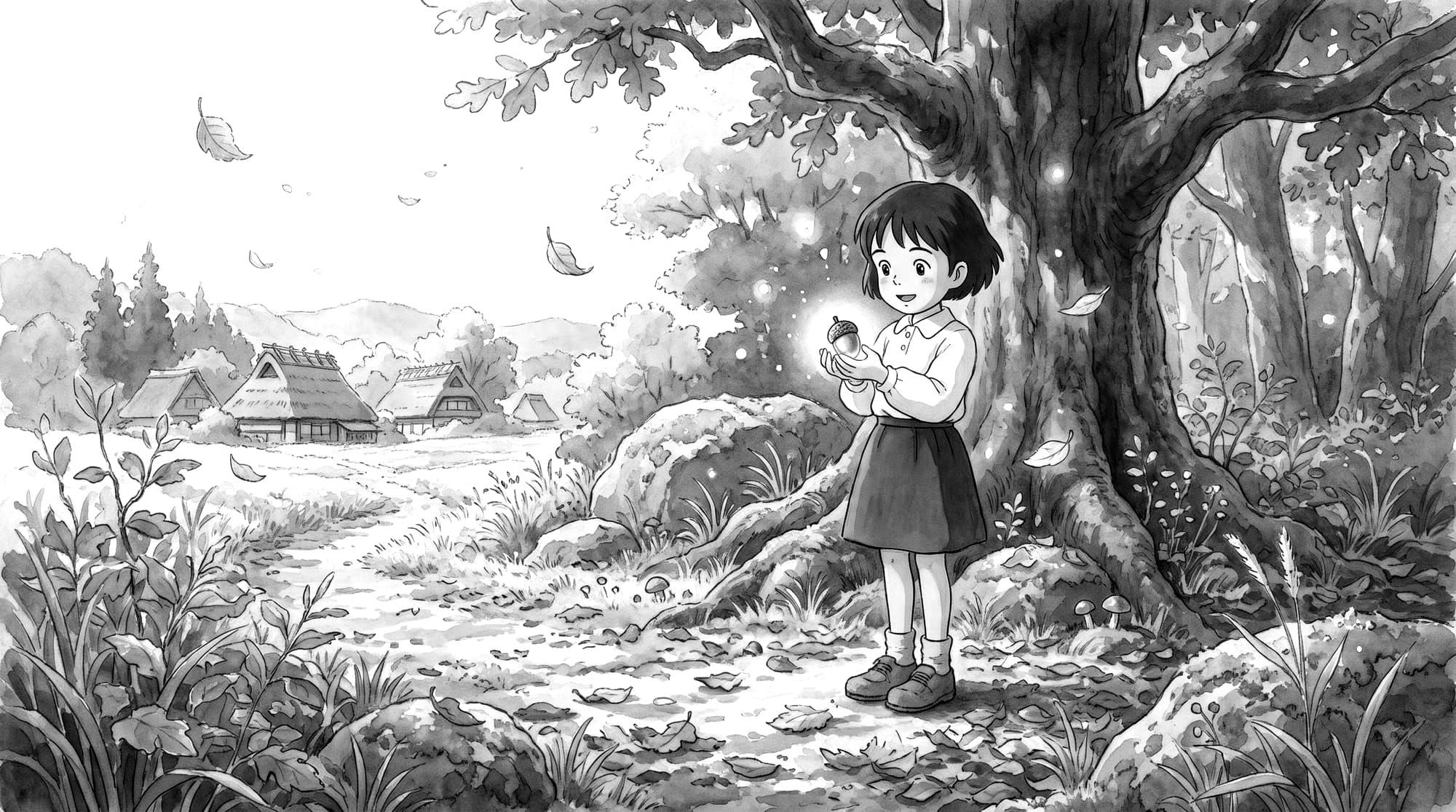 The daily art challenge topic was "Acorn made of..."