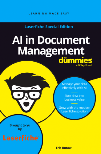 The cover for AI in Document Management For Dummies by Eric Butow