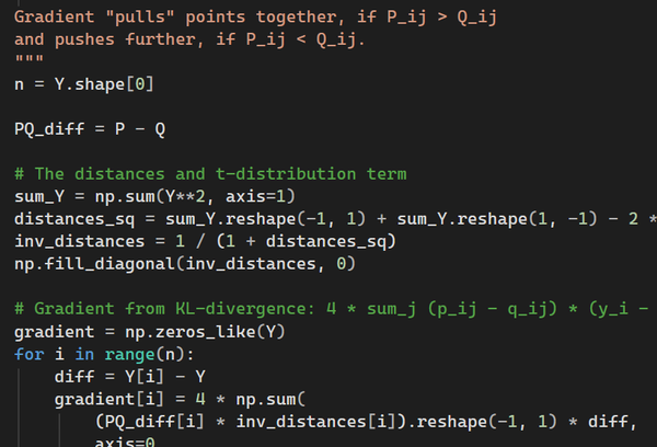 Dimension reductions: t-SNE