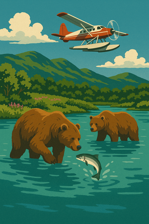 Flying in Otter to see the Grizzly bears