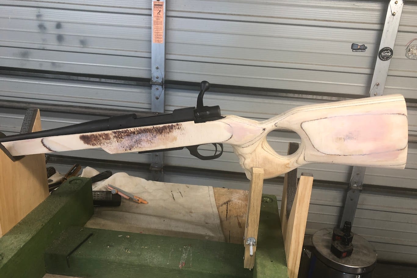 Rough fit barrel and action into the plug