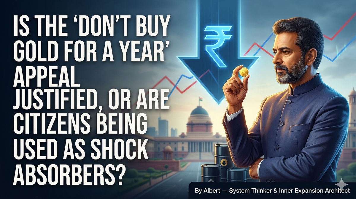 A systems thinking breakdown of PM Modi’s appeal to stop gold buying, exploring macro logic, emotional blackmail, and who really bears the risk.