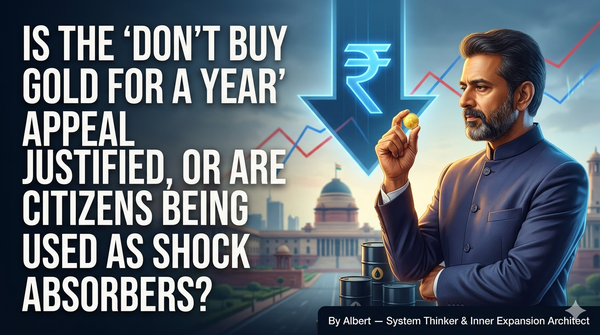 A systems thinking breakdown of PM Modi’s appeal to stop gold buying, exploring macro logic, emotional blackmail, and who really bears the risk.