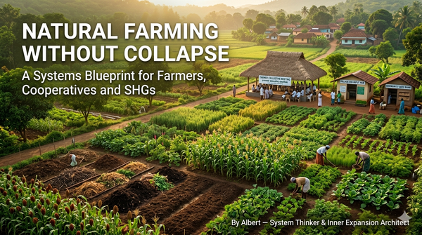 Learn how natural farming, millets, and local institutions can rebuild soil fertility, reduce import dependence, and strengthen food security.