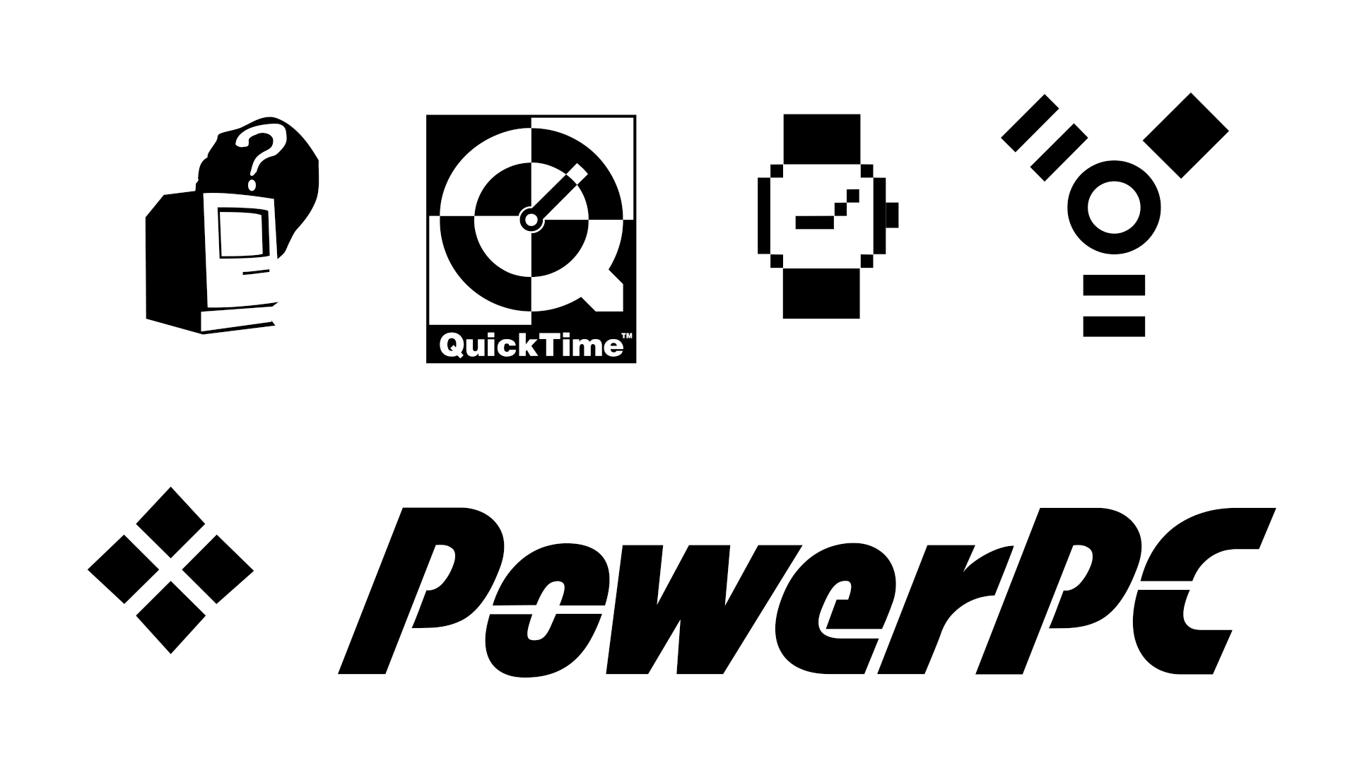 Icons for help, QuickTime, wait, FireWire, Boot Camp, and FireWire.