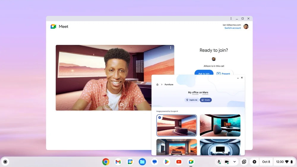 Joining a Google Meet video call in Chrome