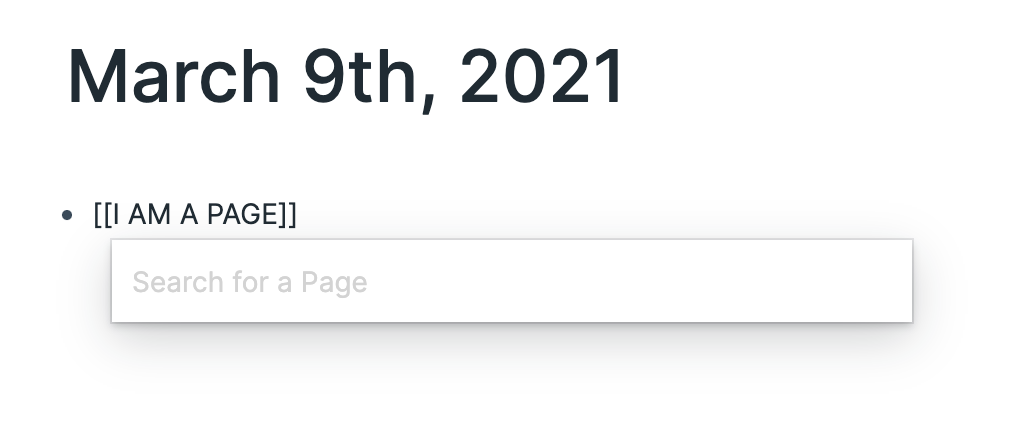 Page Creation with Double Bracket