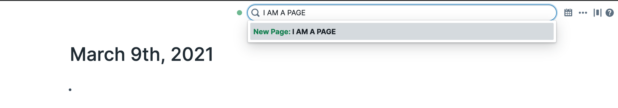 Page Creation with Search
