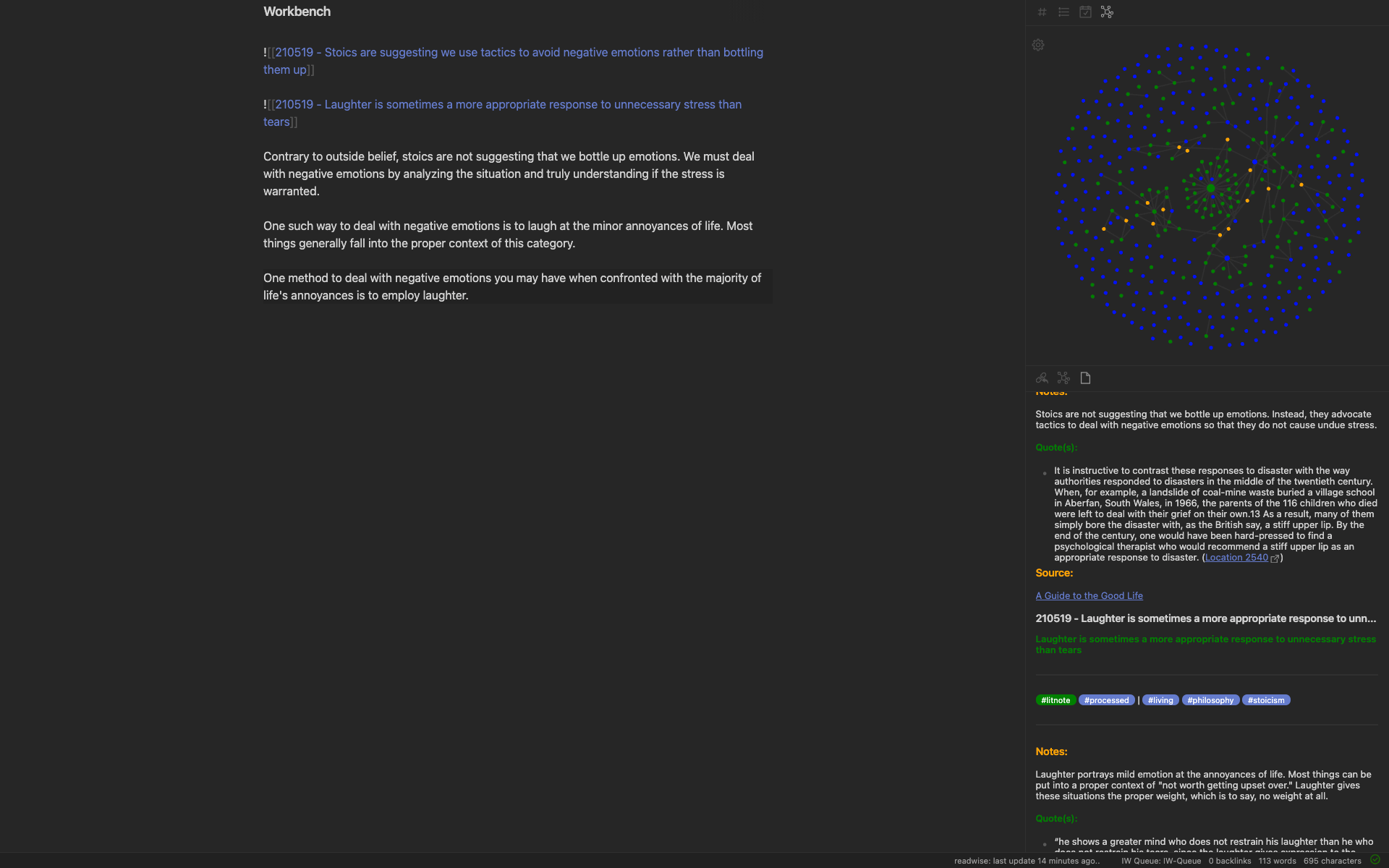 Populated Workbench Page