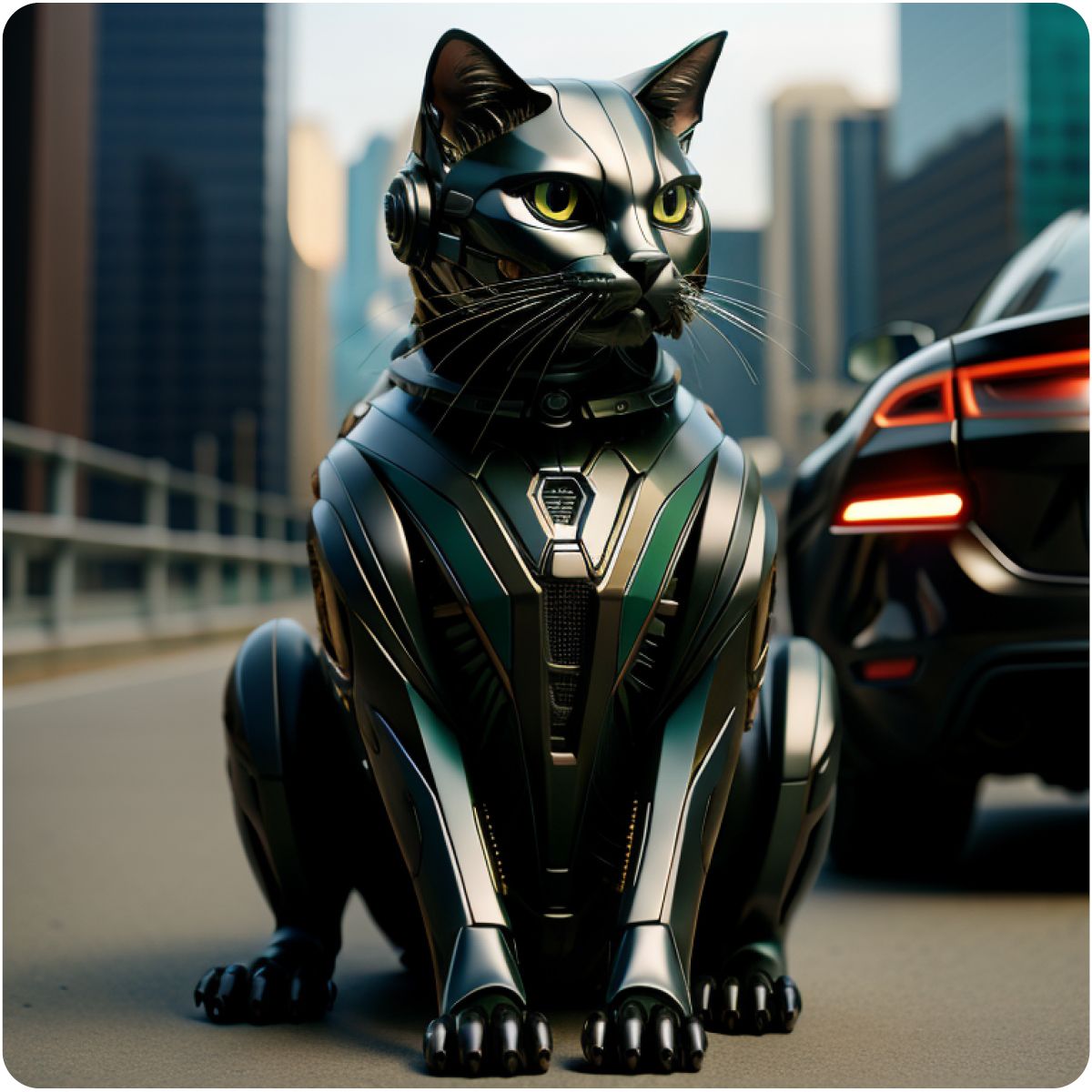 The ThinkDiffusion Stable Diffusion results after hitting generate while experimenting with the Mechanical Cat style