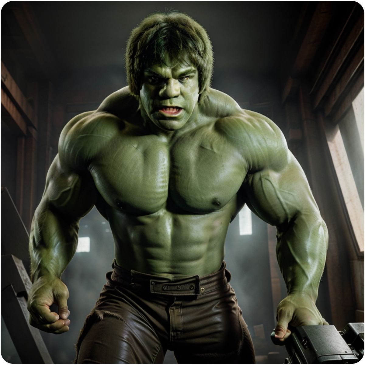 The ThinkDiffusion Stable Diffusion results after hitting generate while experimenting with the incredible hulk Lora style