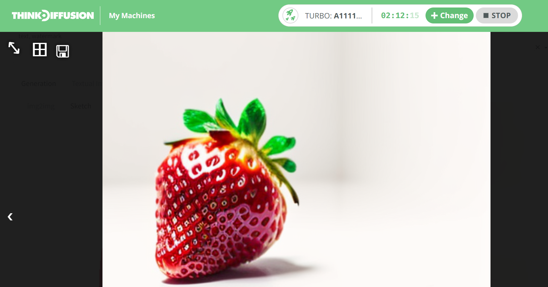 A photo of a strawberry generated through Img2Img in Automatic1111
