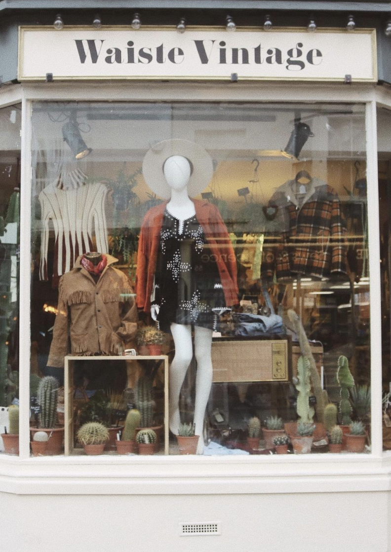 Sara's Waiste Vintage store shopfront in Brighton
