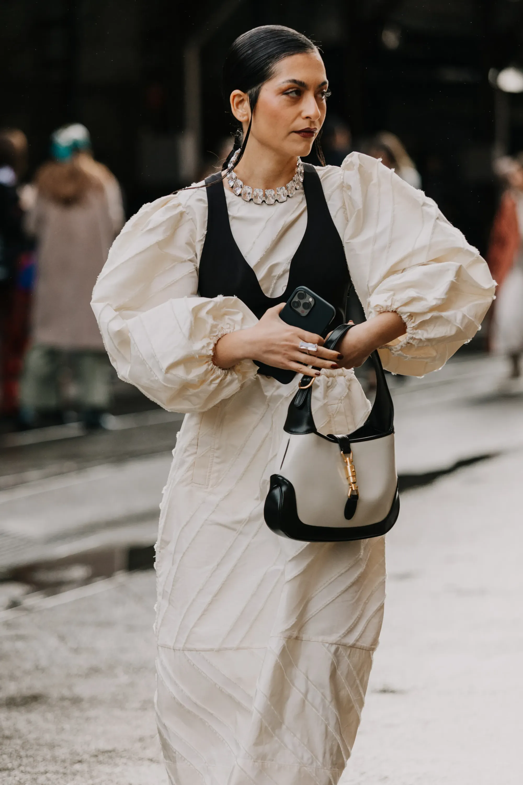 Street style star wearing GANNI co-ord.