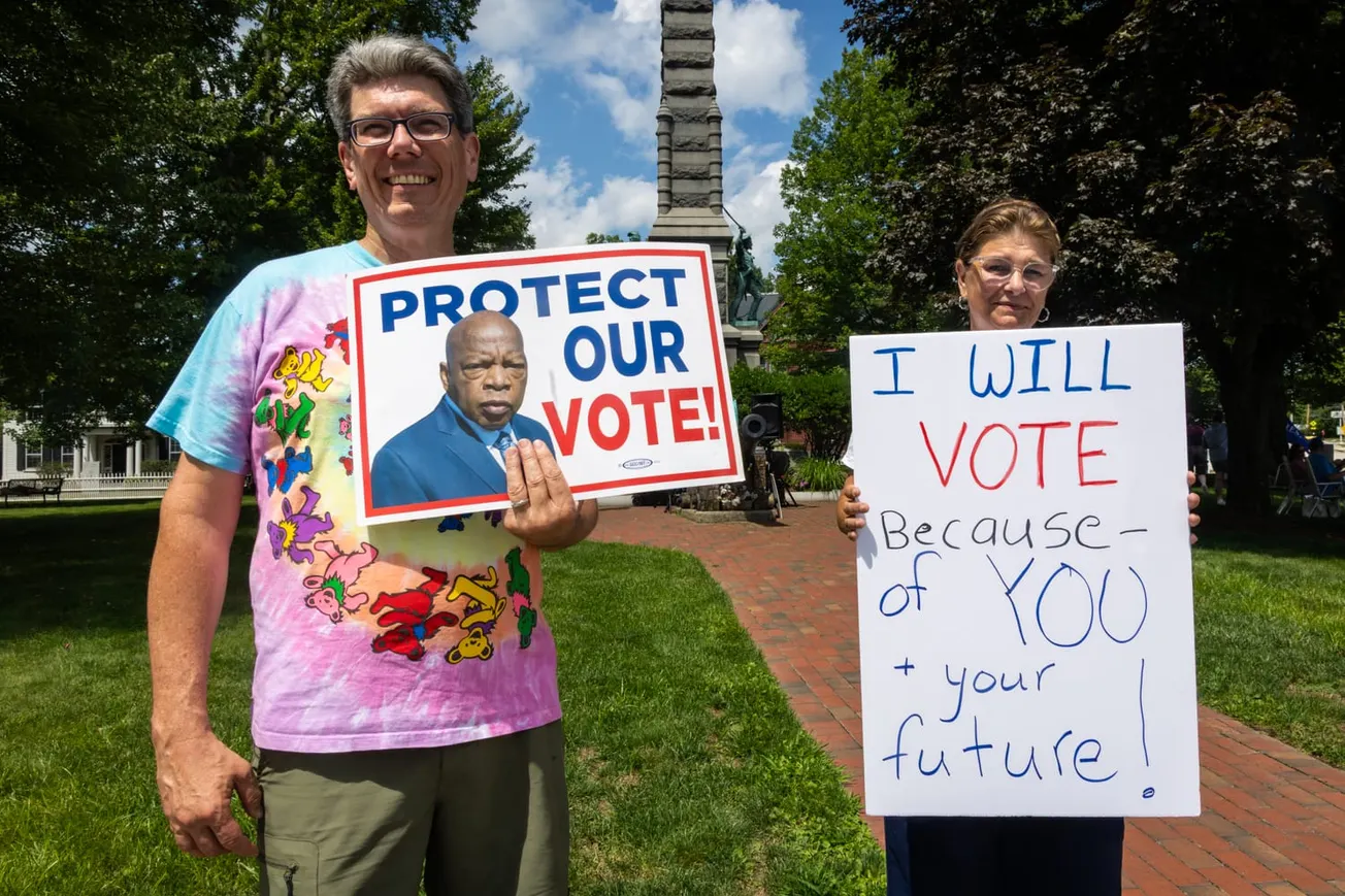Dozens Gather in Nashua for National Day of Action on Voting Rights