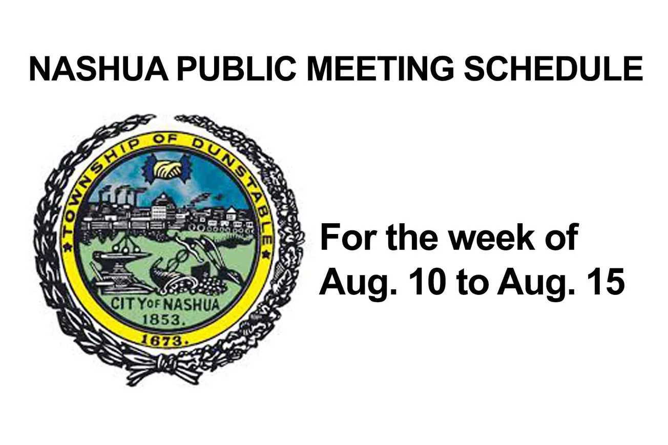 City of Nashua public meetings-August 10 through August 15