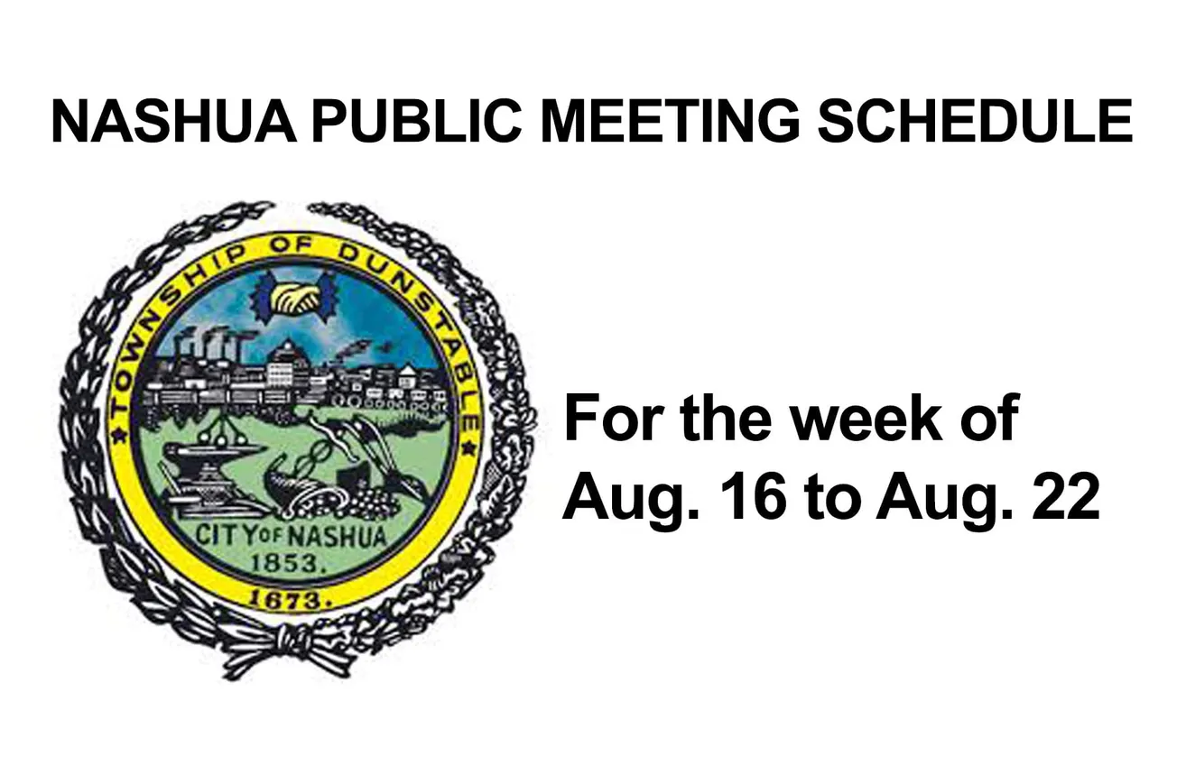 City of Nashua public meetings-August 17 through August 22