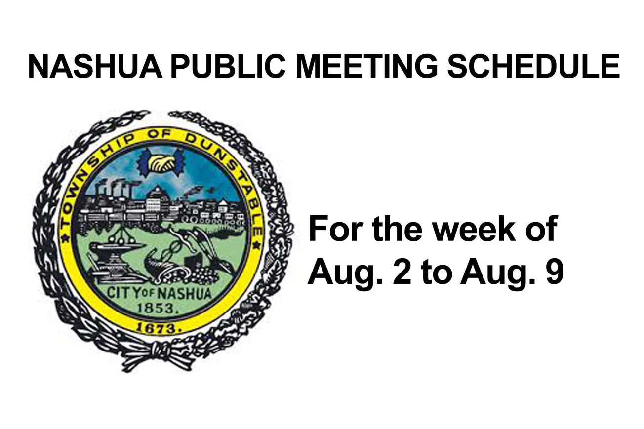 City of Nashua public meetings-August 2 through August 9