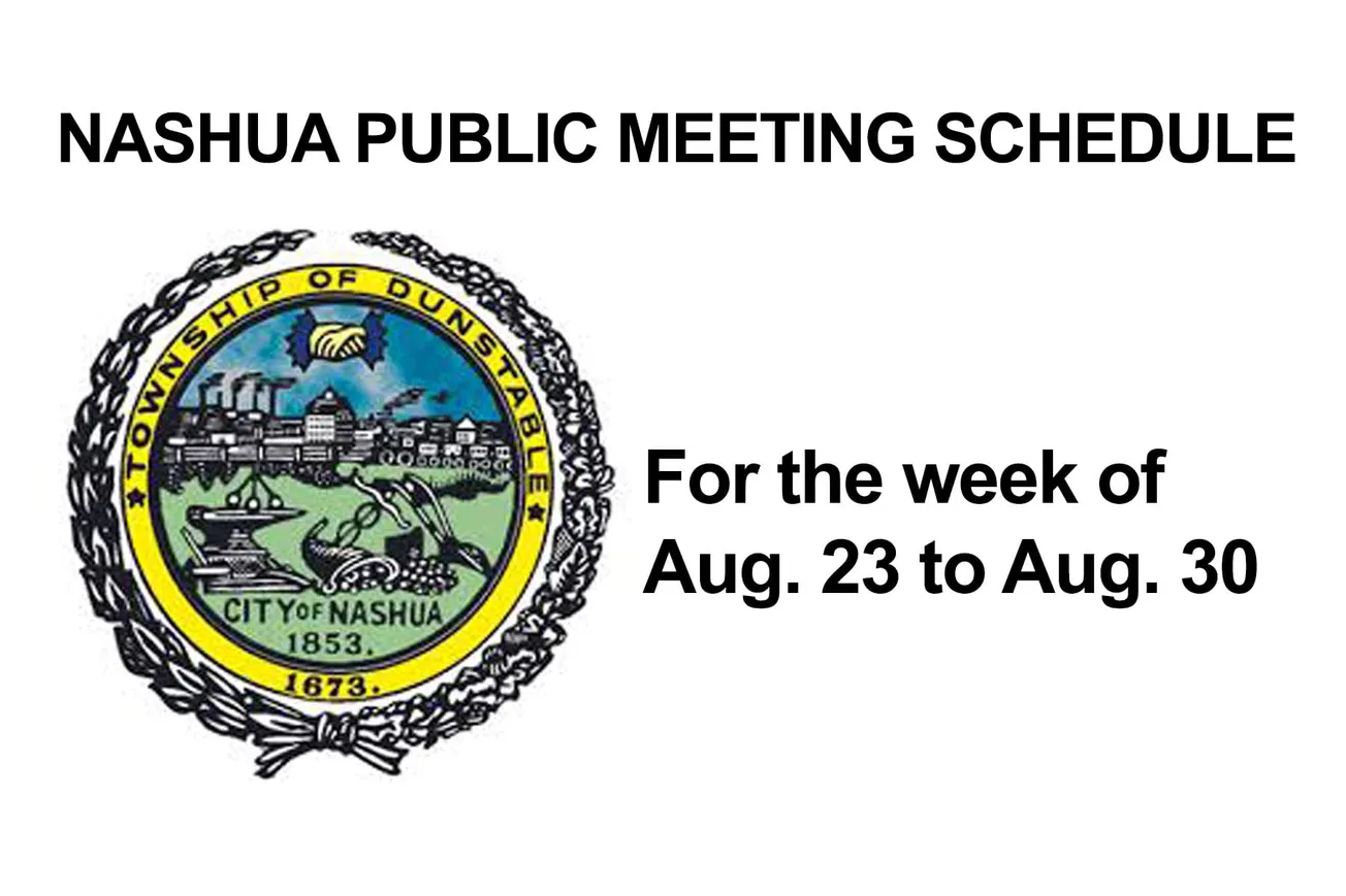 City of Nashua public meetings-August 23 through August 30