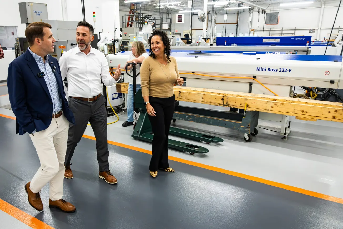 At Hudson factory, Pappas focuses on tariffs, affordability and small-business costs