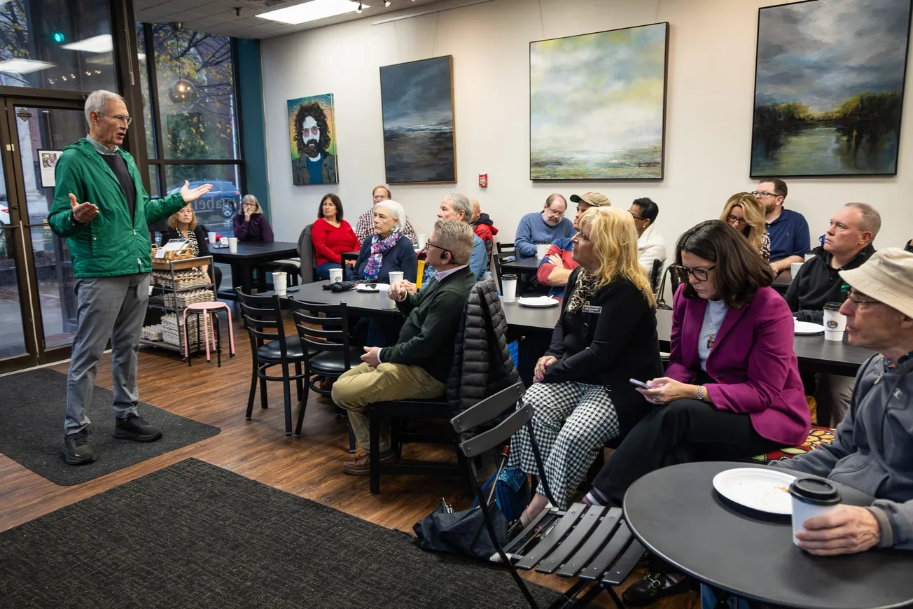 Donchess defends city spending, outlines housing and construction priorities at ‘Java with Jim’