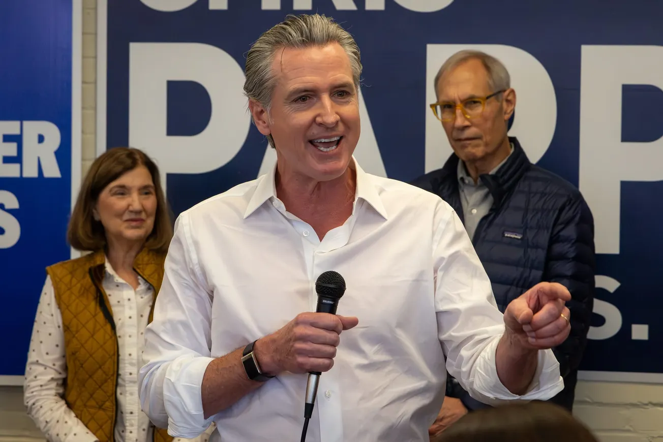 Newsom urges Nashua Democrats to turn opposition to Trump into votes