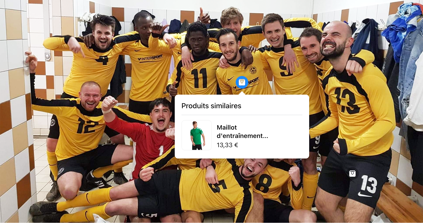 Identification des équipements du S.C Verrières sur une photo Facebook