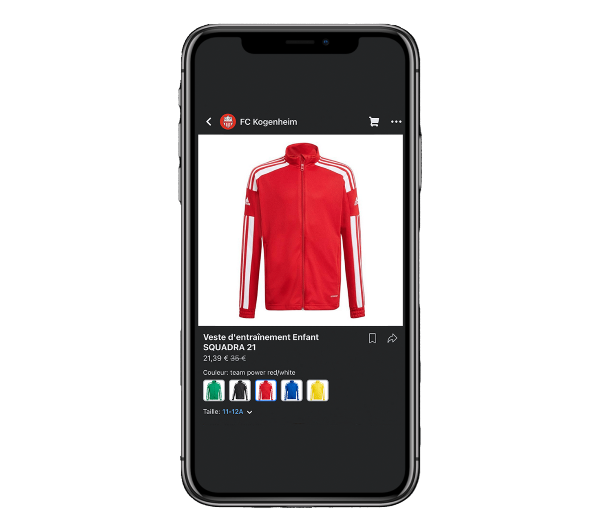 Affichage du Facebook Shop sur un téléphone