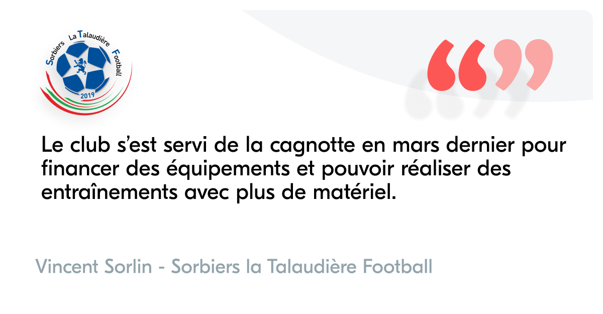 Témoignage de Vincent Sorlin sur la cagnotte qui a permis de financer de nouveaux équipements pour le club