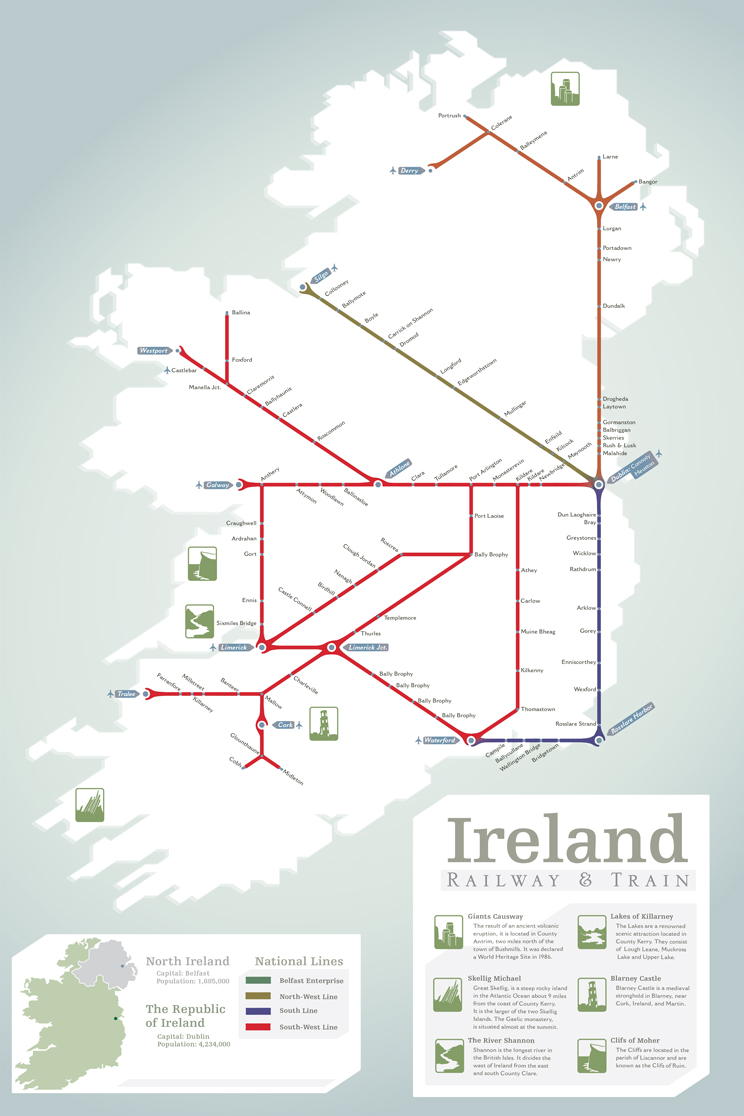 Ireland railway map