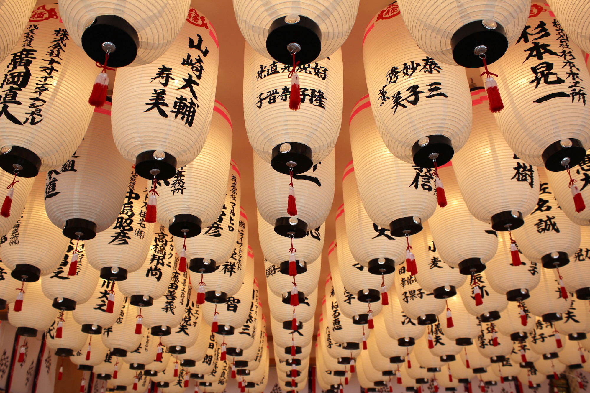 Rows of Lanterns inside shrine