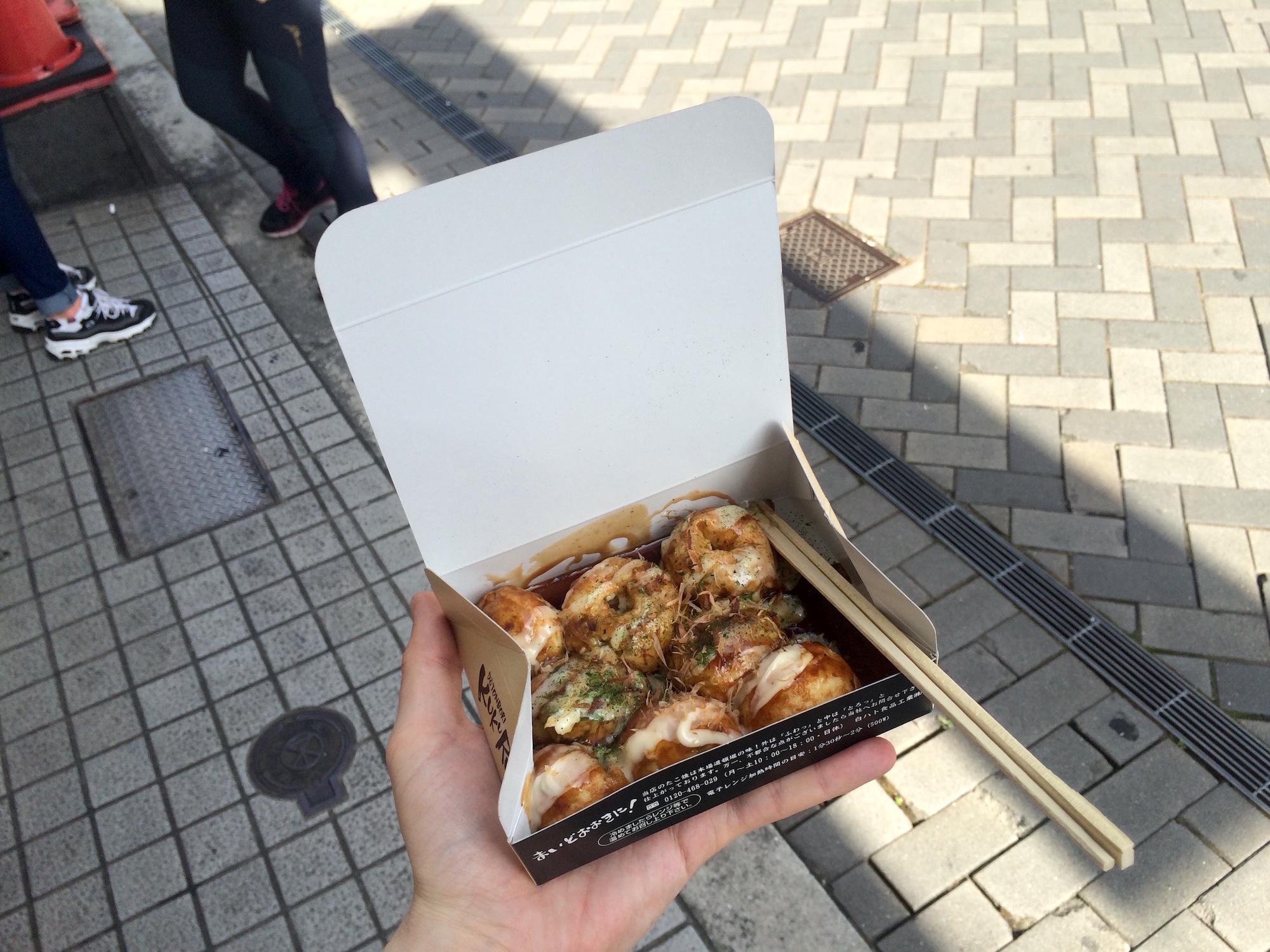 Freshly made takoyaki
