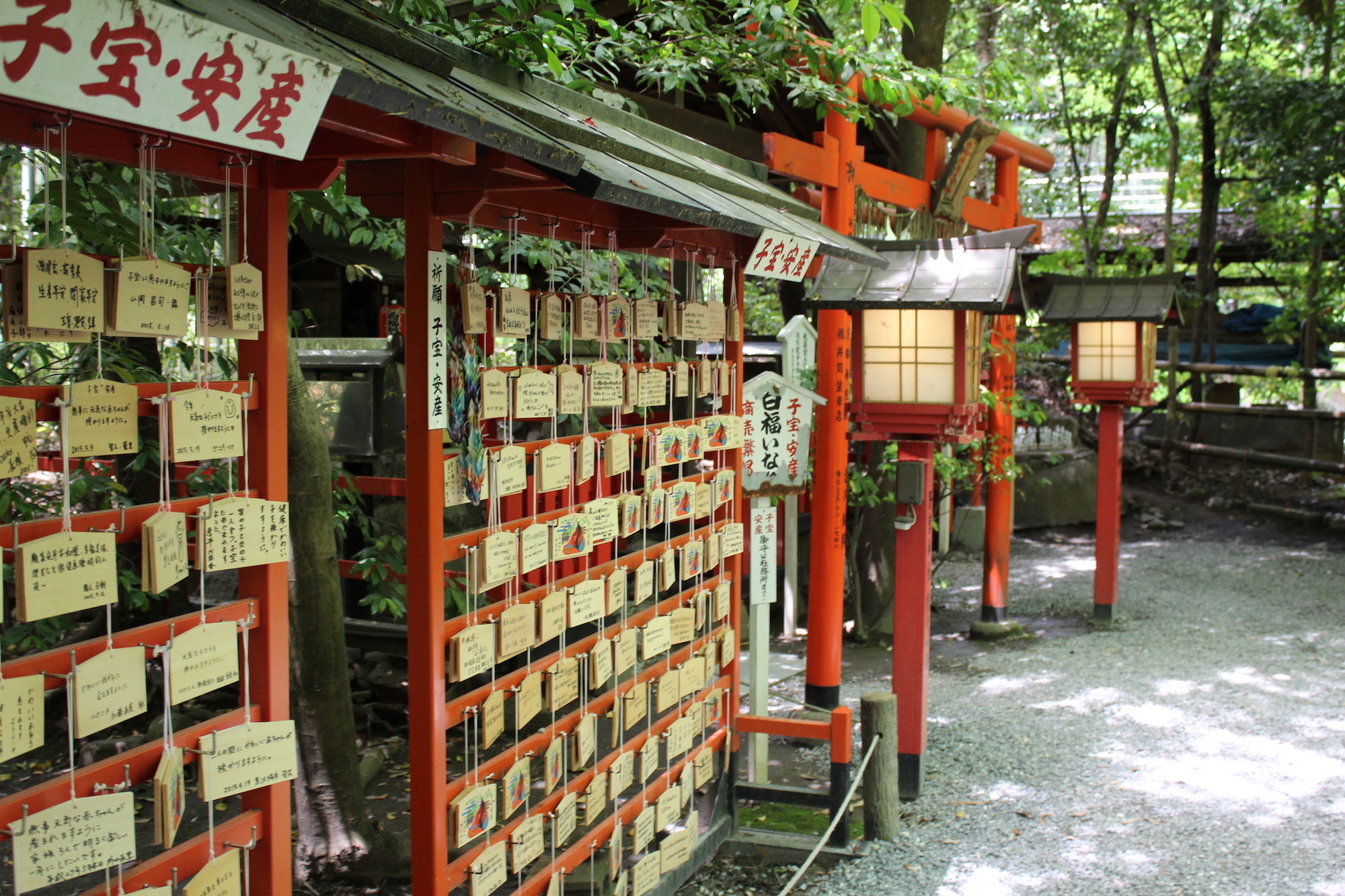Rows of Ema at a small Japanese shrine