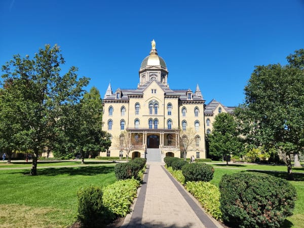 Main Building at Notre Dame University (the one with a golden dome)