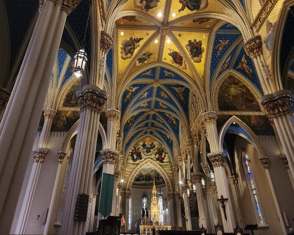 Ceiling of the Notre Dame basilica, coated in gold leaf