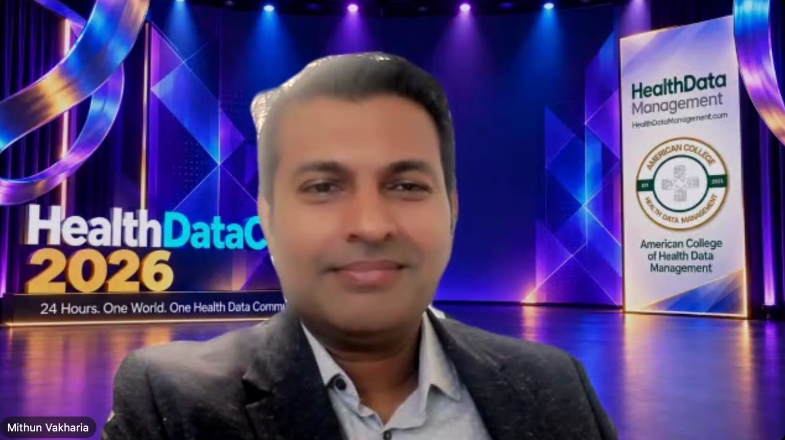 Mithun Vakharia co-presenting at HealthDataCon 2026.