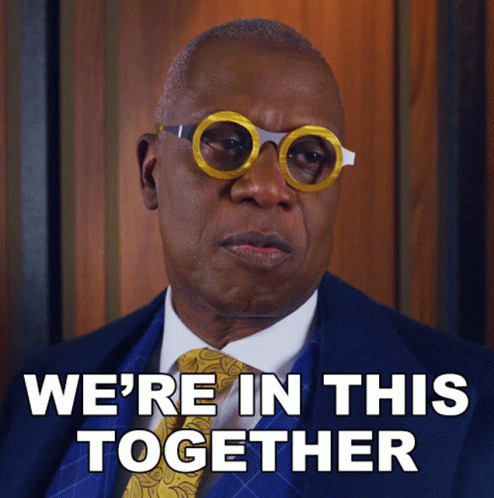 GIF of Andre Braugher as Ri'Chard Lane saying "We're in this together"
