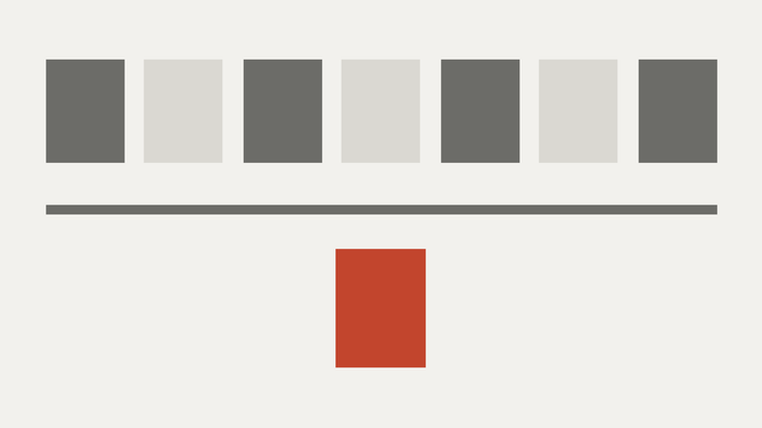 A row of equal seats, a rule, and one figure past it, an abstract cut-paper illustration for the article “Your AI Committee Can Discuss. One Person Must Decide.”