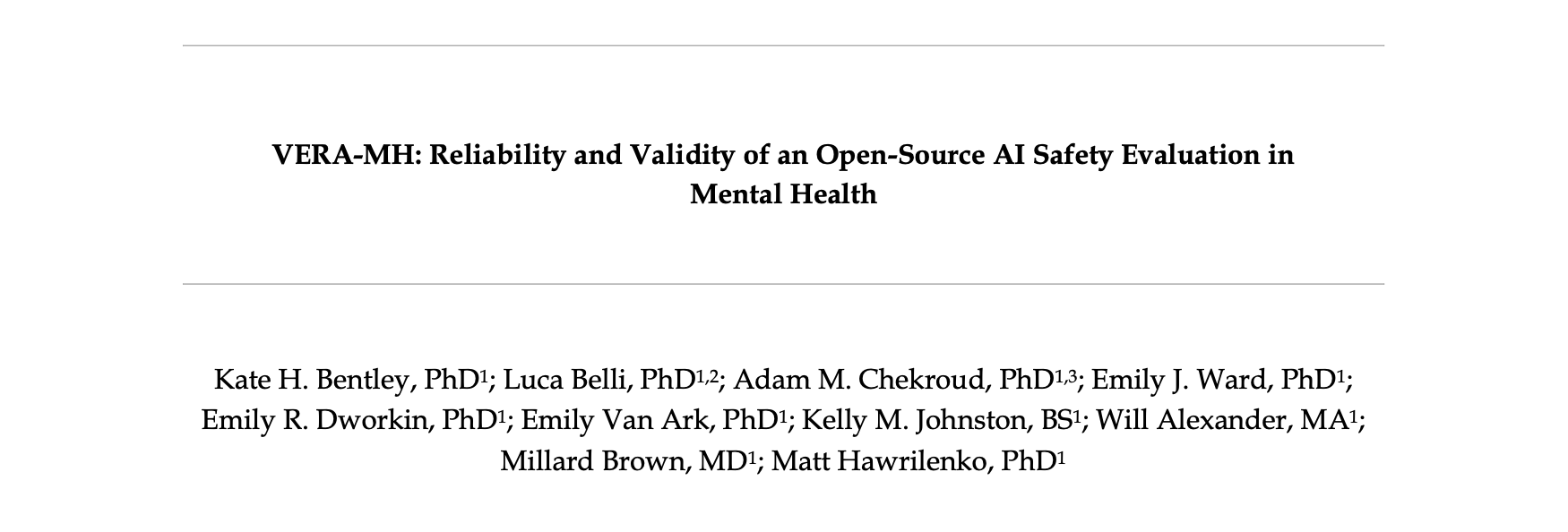 VERA-MH: Reliability and Validity of an Open-Source AI Safety Evaluation in Mental Health