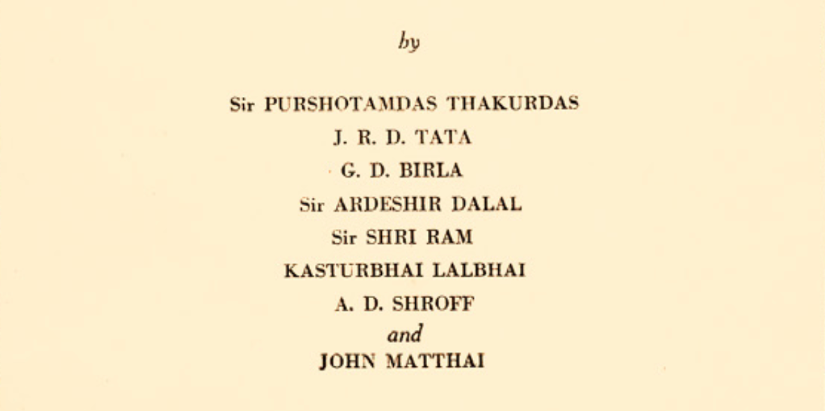 Bombay Plan for India’s economic development | industrialists and technocrats | India | UPSC